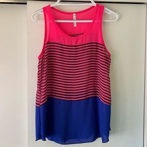 Blue Mint tank large pink blue